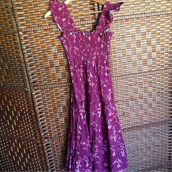 NWOT Hill House “The Nap Dress” in Burgundy Pink Botanical Print - Picture 5 of 8